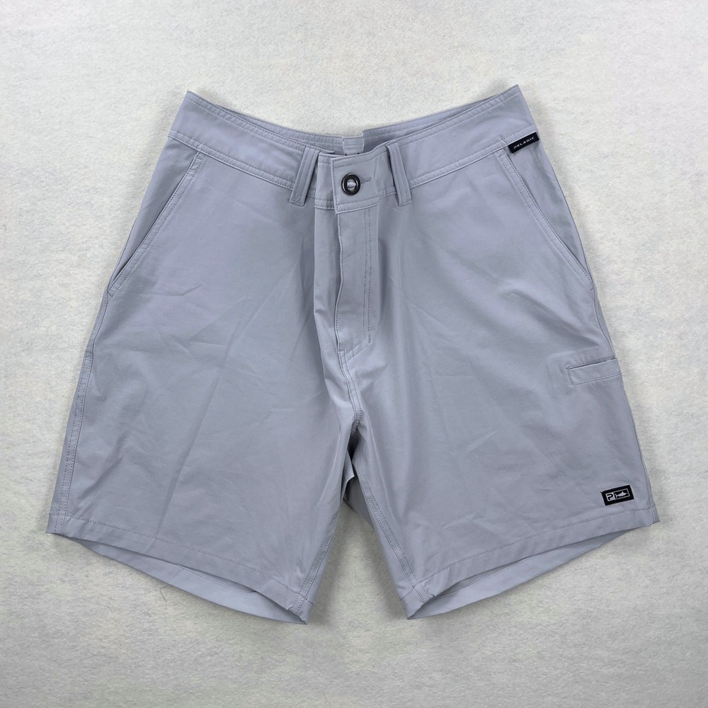Pelagic High Performance Men 38 Gray Fishing Shorts Stretch Quick Dry Hybrid
